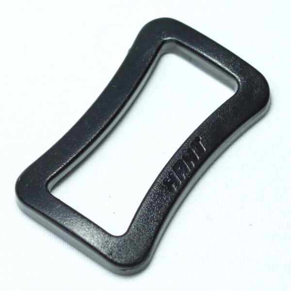 Plastic loop buckle with concave feature