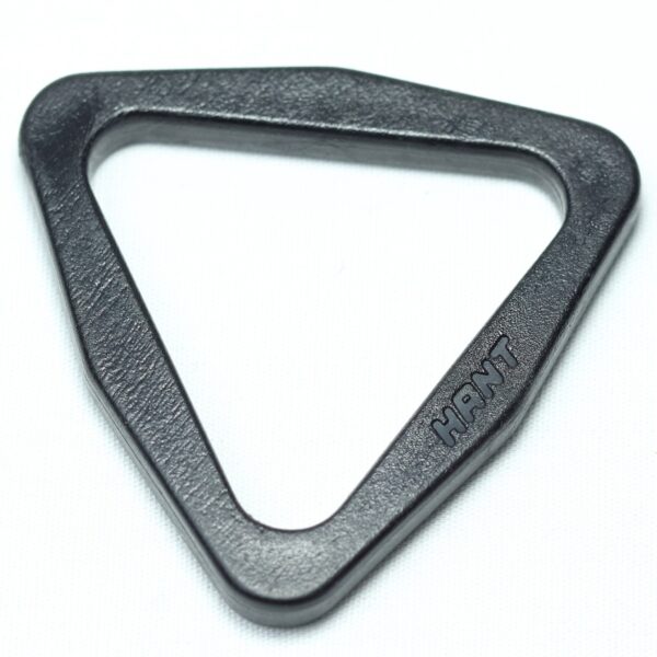 Plastic buckle triangular in shape