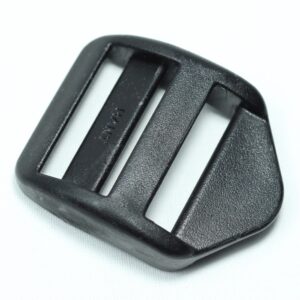 Plastic ladder lock buckle used for adjusting webbing of a backpack